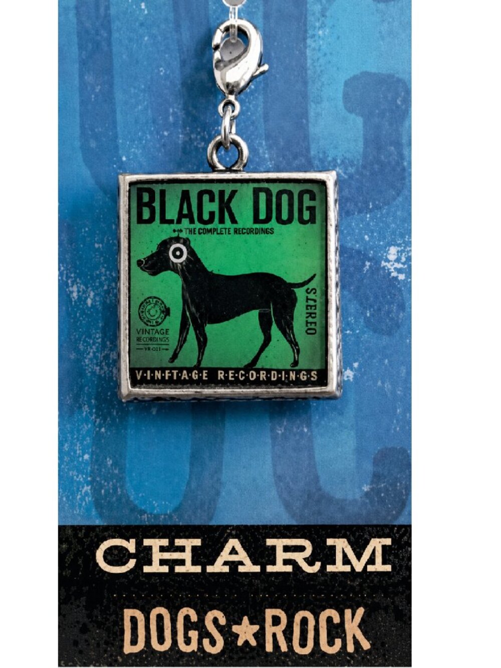 "Black Dog Records" Charm for Purse, Zipper Pull, Bracelet, Laborador